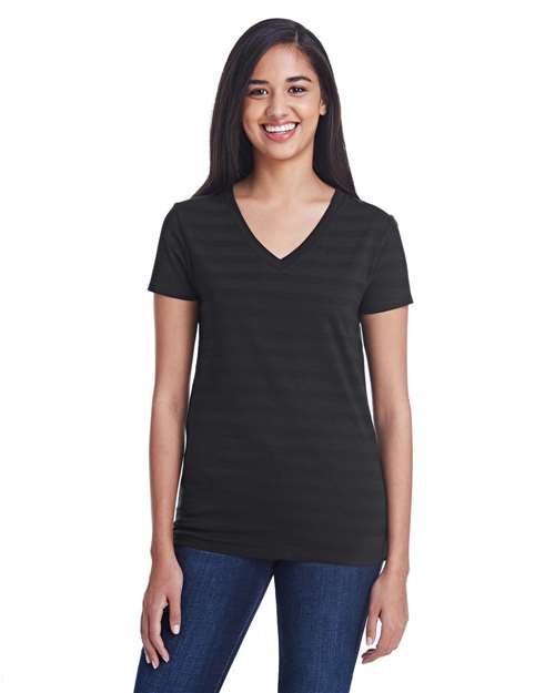 Women's Invisible Stripe V-Neck T-Shirt - 252RV