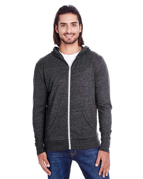 Unisex Triblend Full-Zip Lightweight Hooded Sweatshirt - 302Z