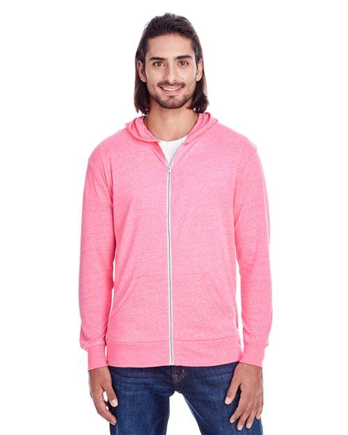 Unisex Triblend Full-Zip Lightweight Hooded Sweatshirt - 302Z