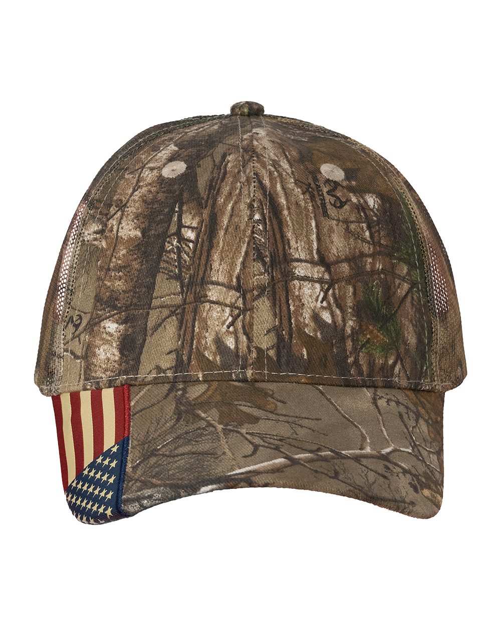 Camo Woven USA Flag Mesh Cap - LC350M