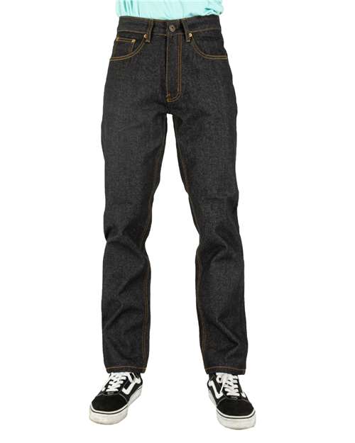 Unisex Raw Denim Straight-Leg Jean Pants - SHRDJ