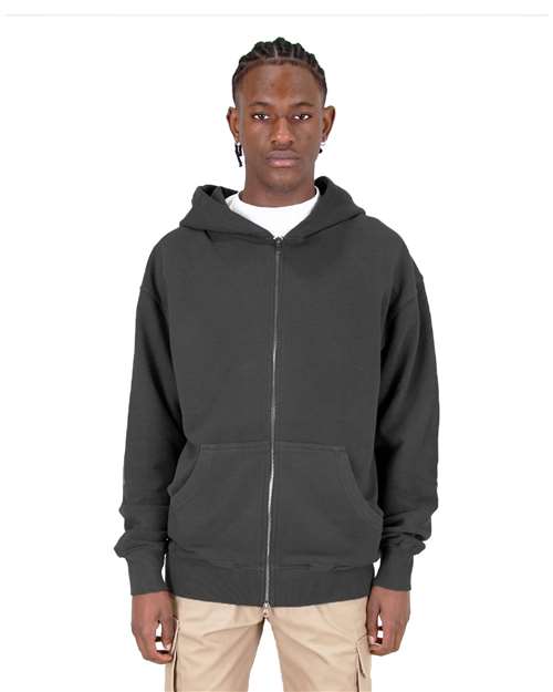 Unisex Max Heavyweight Garment-Dyed Double-Zip Hooded Sweatshirt - SHGDZ