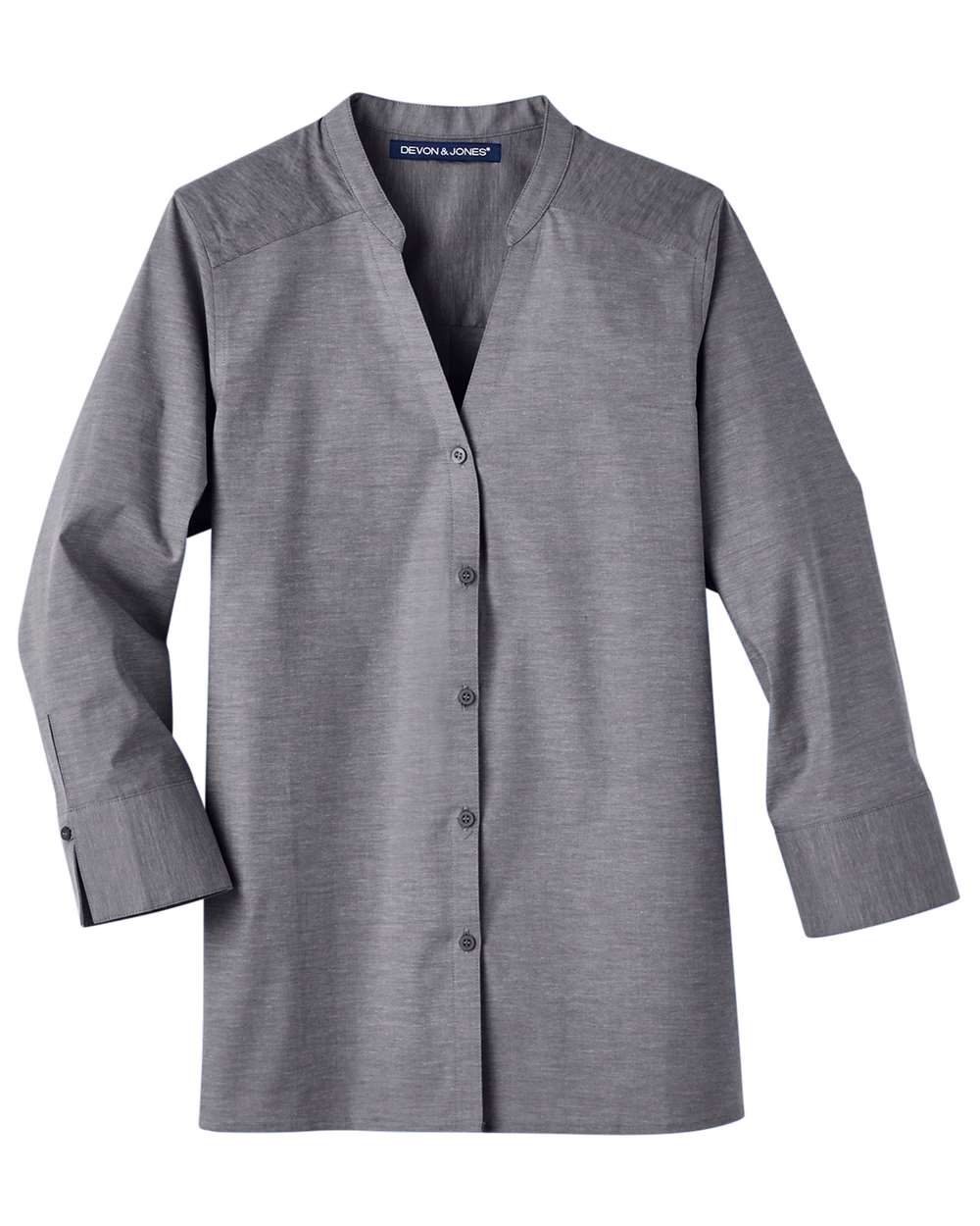 Women's Crown Collection® Stretch Pinpoint Chambra Three-Quarter Sleeve Shirt - DG562W