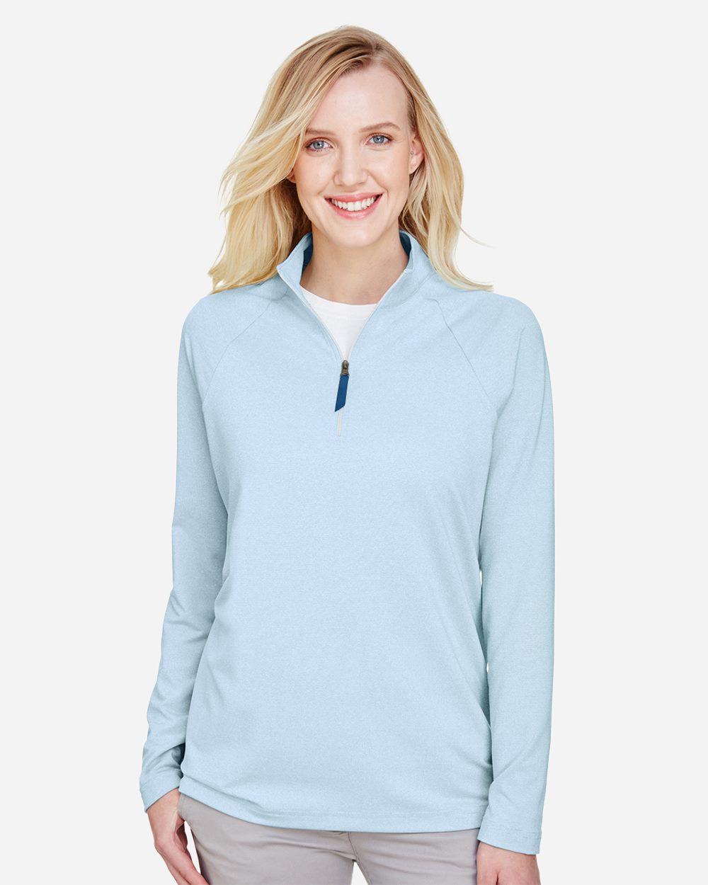 Women's CrownLux Performance® Clubhouse Micro-Stripe Quarter-Zip Pullover - DG480W