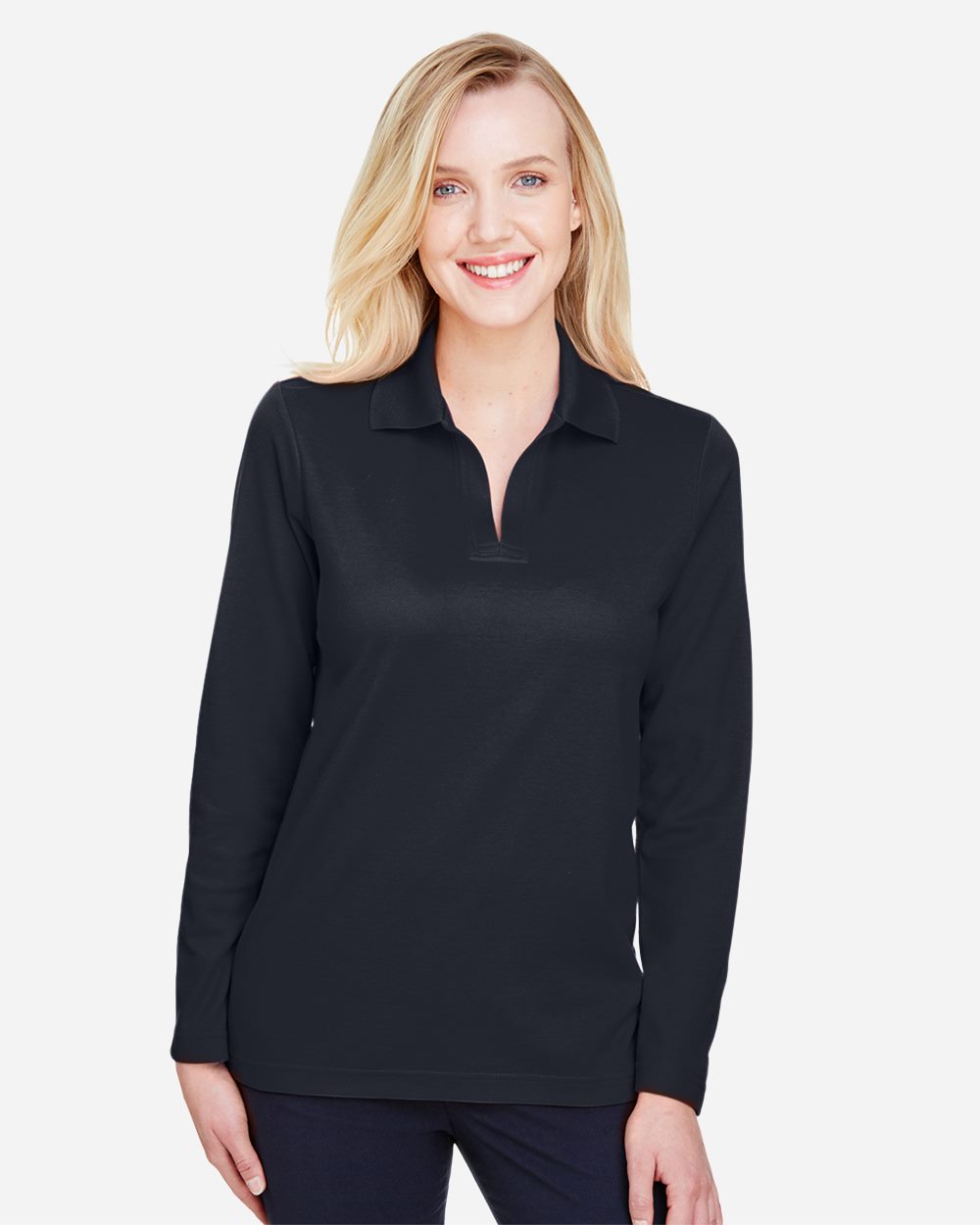Women's CrownLux Performance® Plaited Long Sleeve Polo - DG20LW