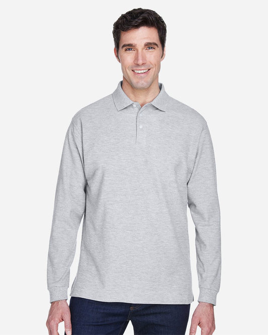 Men's Pima Piqué Long Sleeve Polo - D110