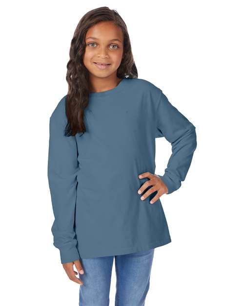 Youth Garment-Dyed Long Sleeve T-Shirt - GDH275