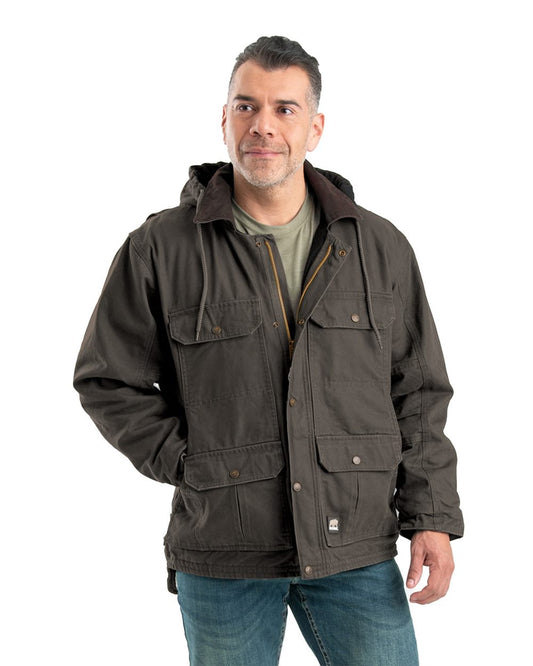Men's Heartland Washed Duck Zip-Off Hooded Coat - JC613