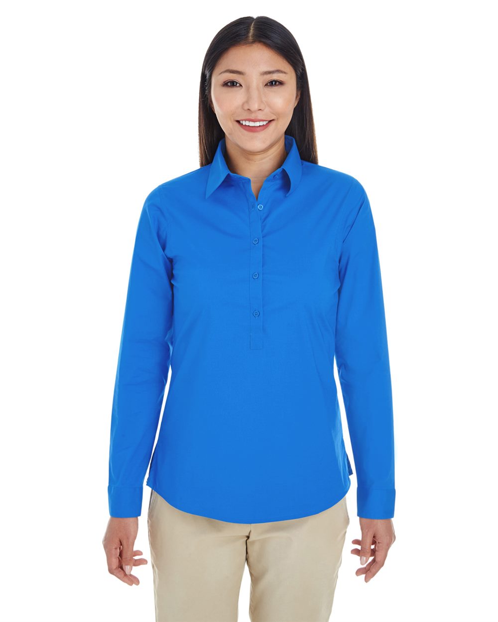 Women's Perfect Fit™ Half-Placket Tunic Dress Shirt - DP610W