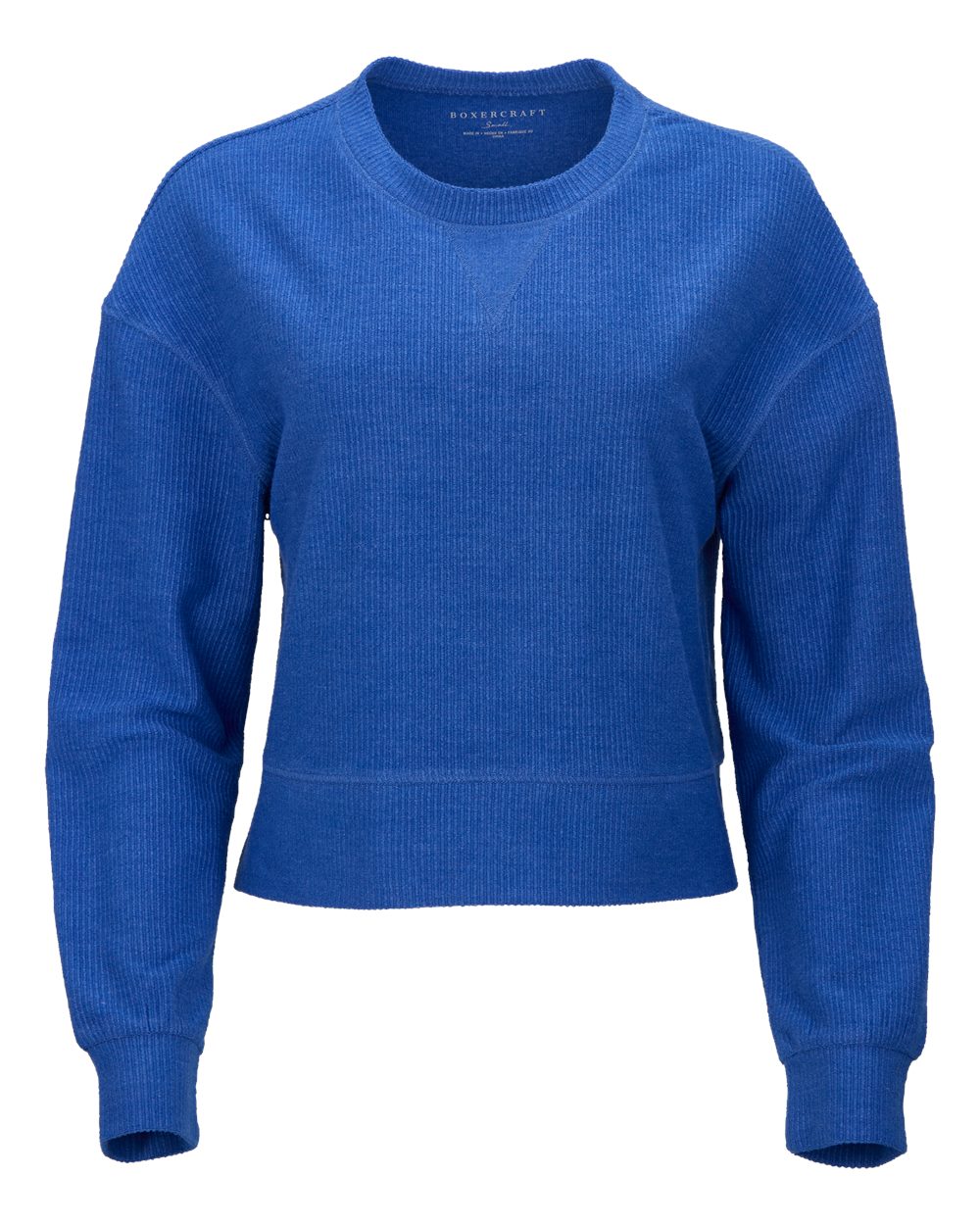 Women's Ribbed Knit Cropped Boxy Crew - BW5102