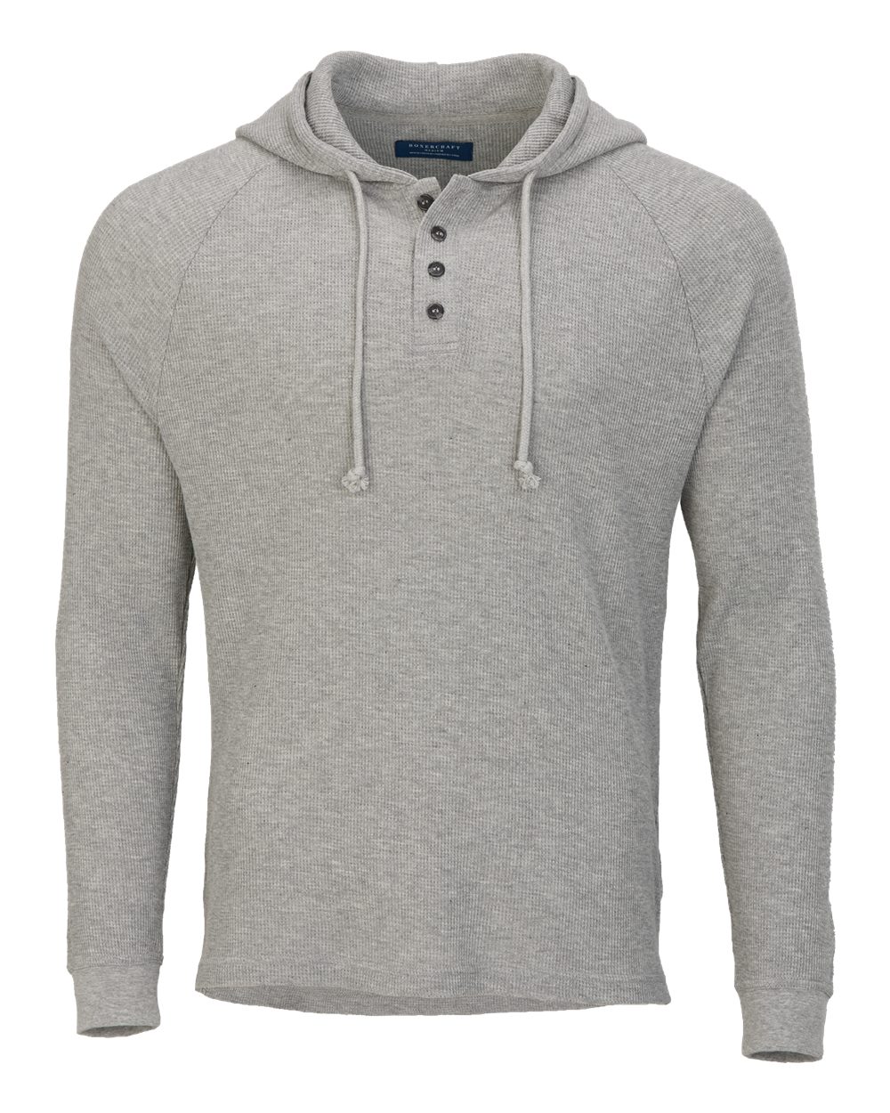 Unisex Waffle Knit Pullover Hooded Long Sleeve T-Shirt - BM3702
