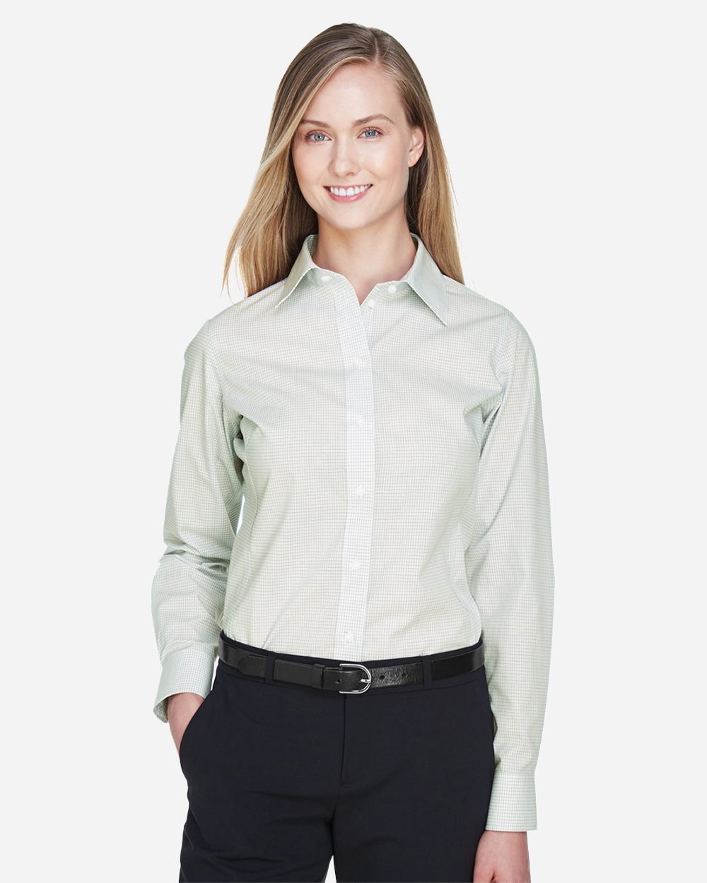 Women's Crown Collection® Micro Tattersall Woven Dress Shirt - DG510W