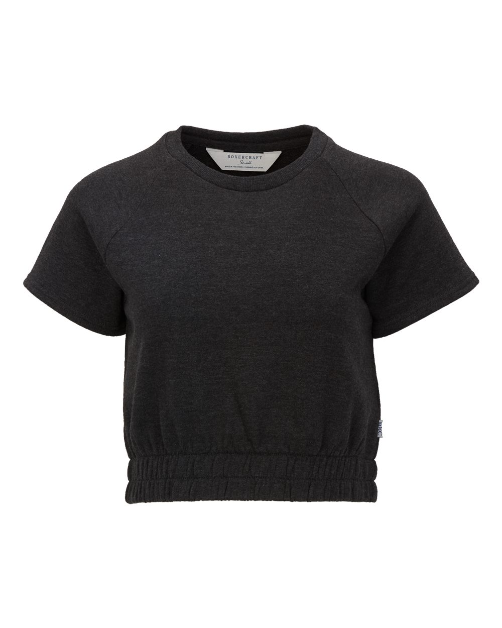 Women's French Terry Short Sleeve Cropped Crewneck Sweatshirt - BW2103