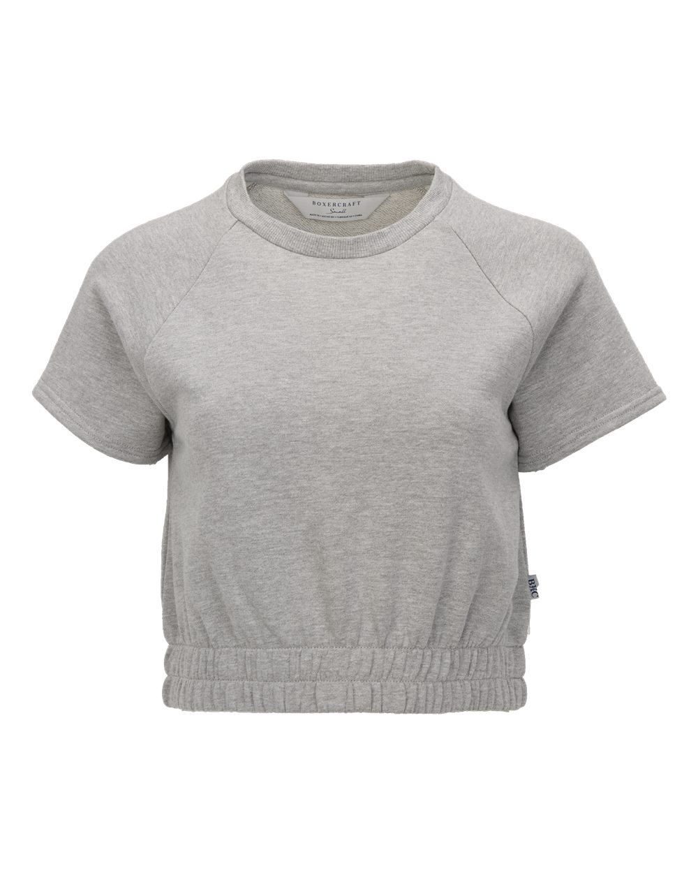 Women's French Terry Short Sleeve Cropped Crewneck Sweatshirt - BW2103
