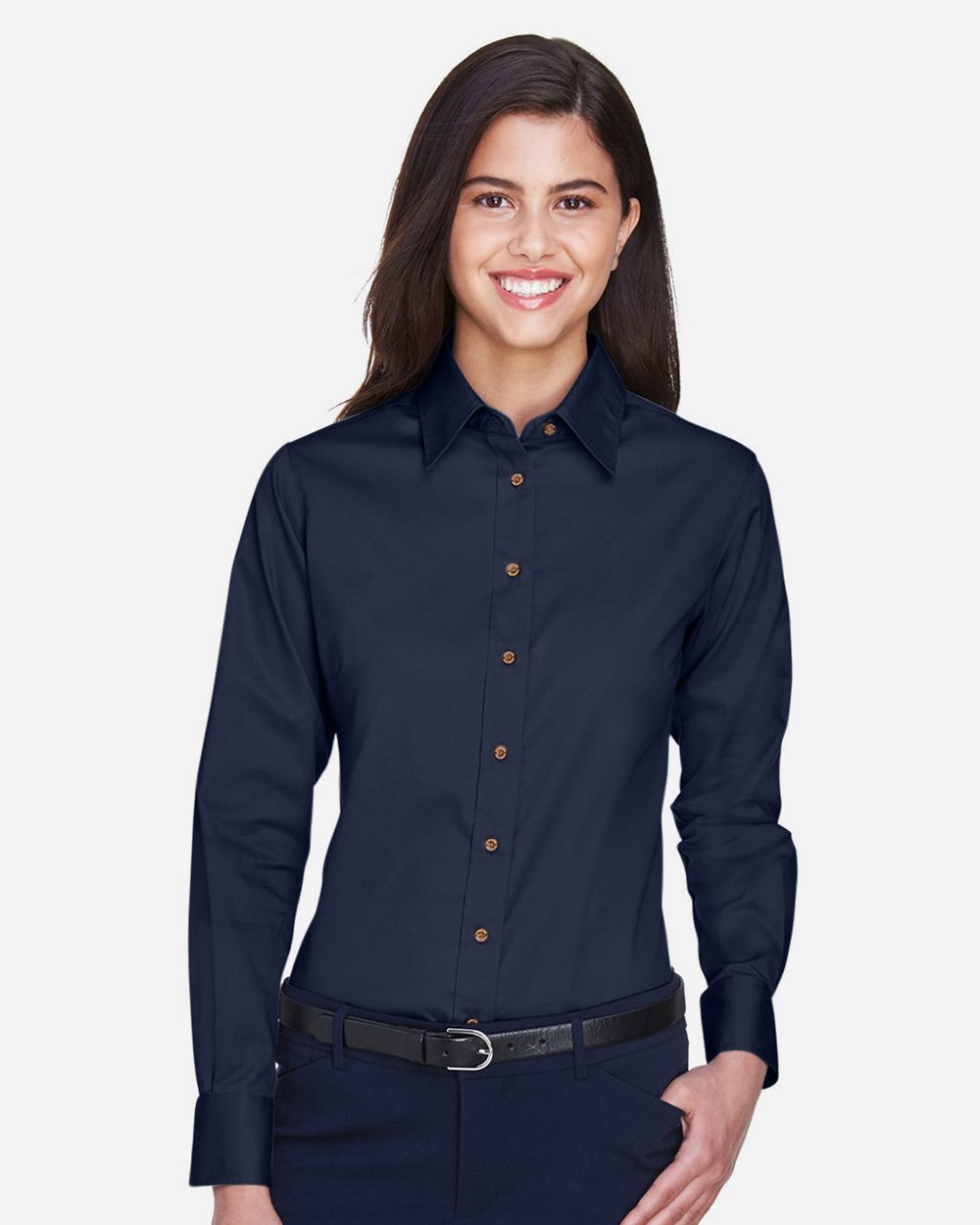 Women's Easy Blend™ Long Sleeve Twill Dress Shirt with Stain-Release - M500W