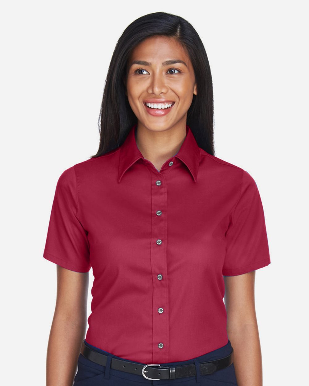 Women's Easy Blend™ Short Sleeve Twill Dress Shirt with Stain-Release - M500SW