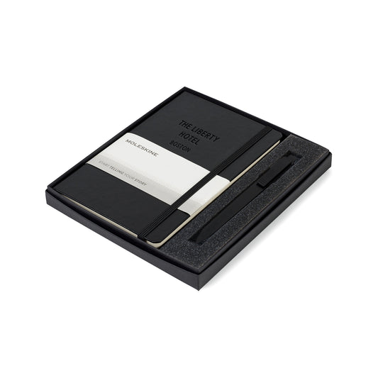 Black Moleskine® Medium Notebook and GO Pen Gift Set