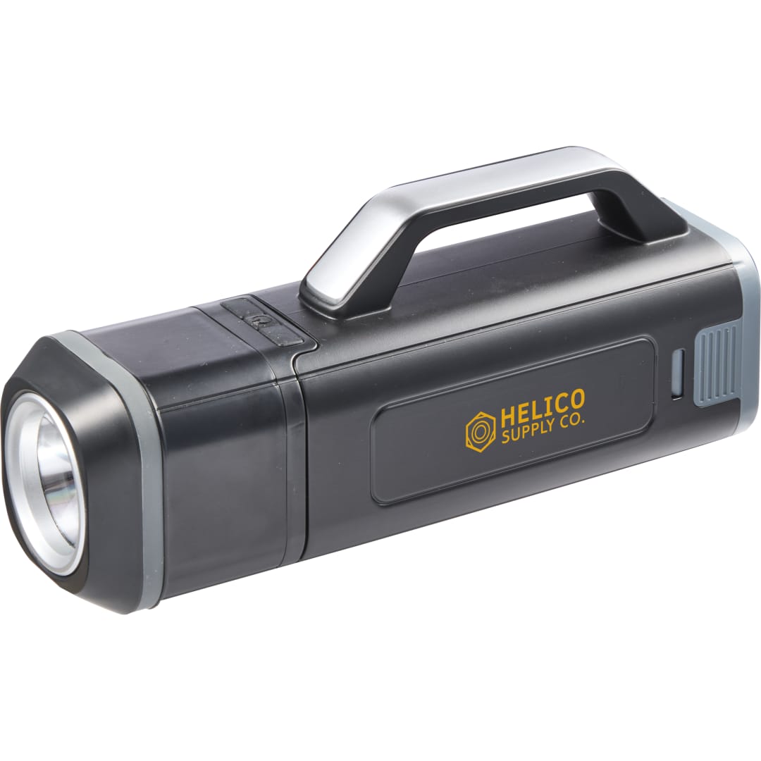 Front View of Black Tool Set with Rechargeable LED Flashlight