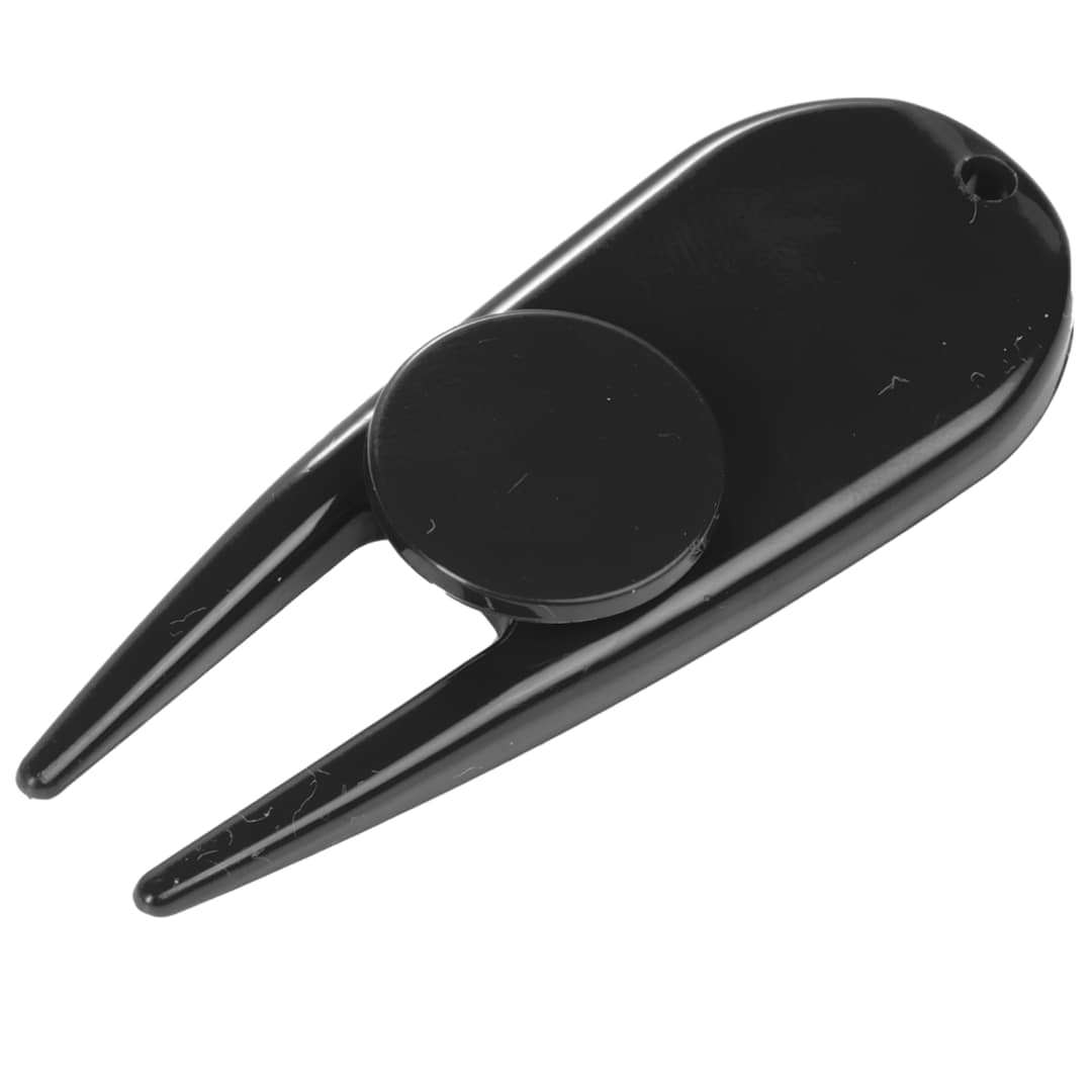 Front View of Black Divot Tool with Ball Marker