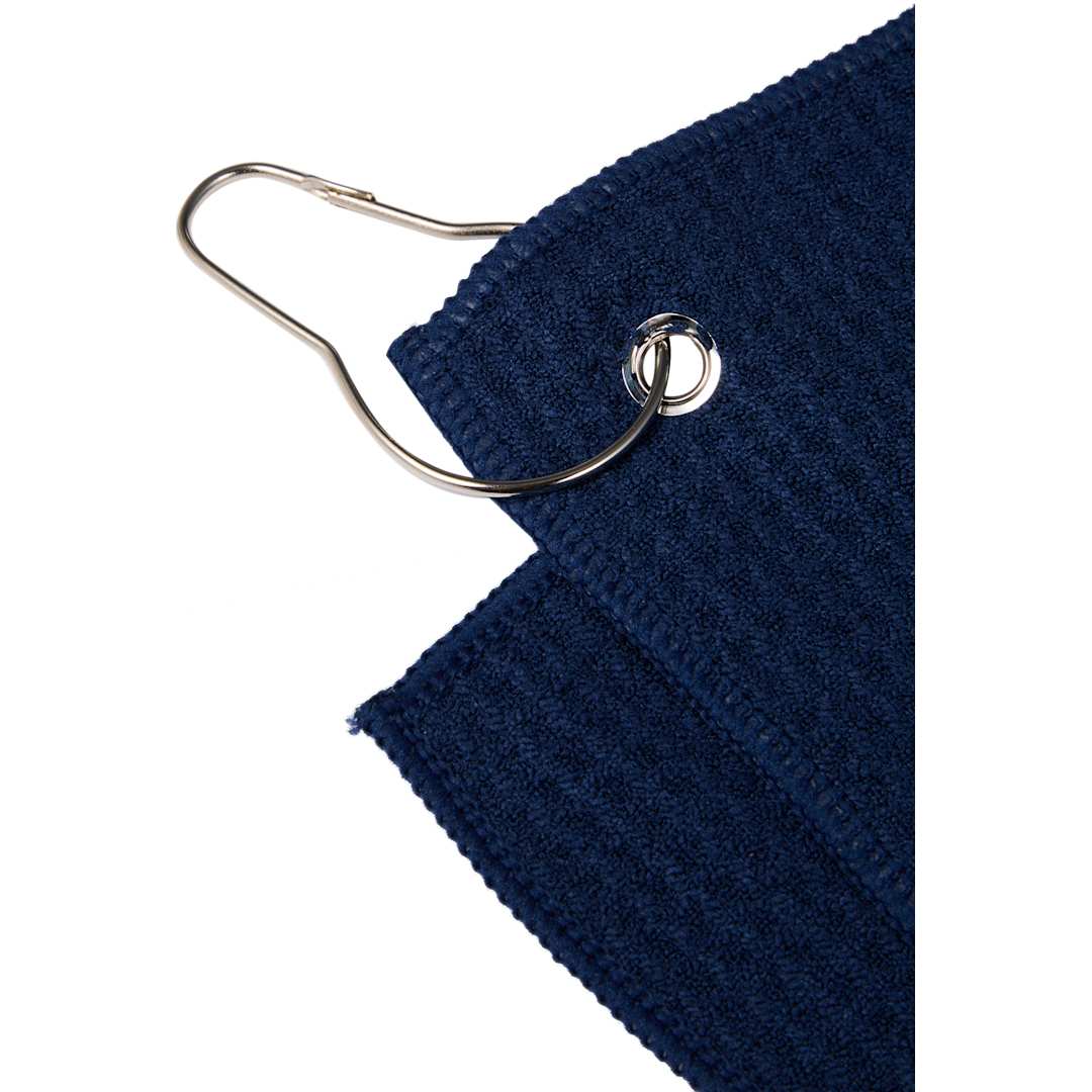 Front View of Black 15" x 18" Recycled 200g Microfiber Waffle Towel