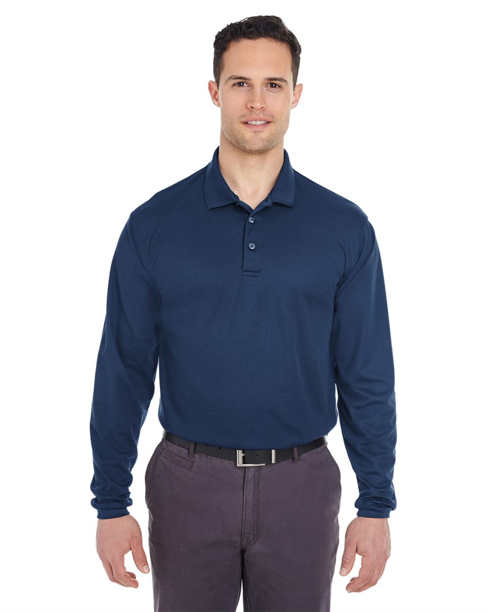 Men's Cool & Dry Long Sleeve Mesh Piqué Polo - 8210LS
