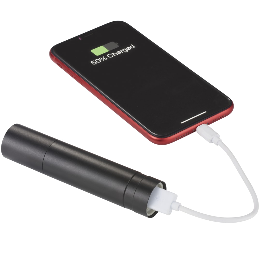 Black Rechargeable 2200mah Flashlight