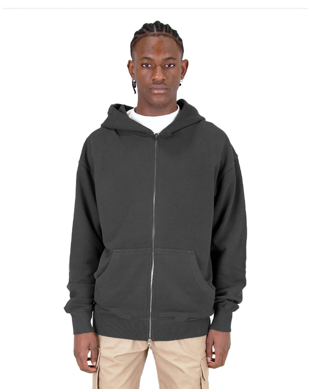 Unisex Max Heavyweight Garment-Dyed Double-Zip Hooded Sweatshirt - SHGDZ