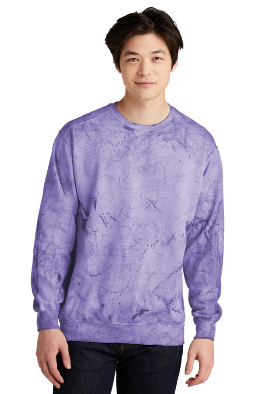 Front View of Amethyst Comfort Colors Color Blast Crewneck Sweatshirt 1545 - S