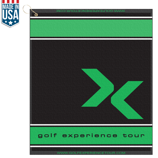 White 16" X 19" Designer Woven Golf Towel with Scrubbers