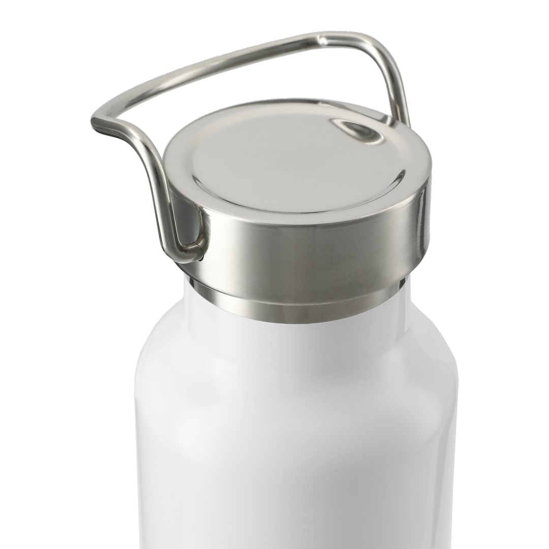 Front View of White Thor Copper Bottle w/ Coating 22oz
