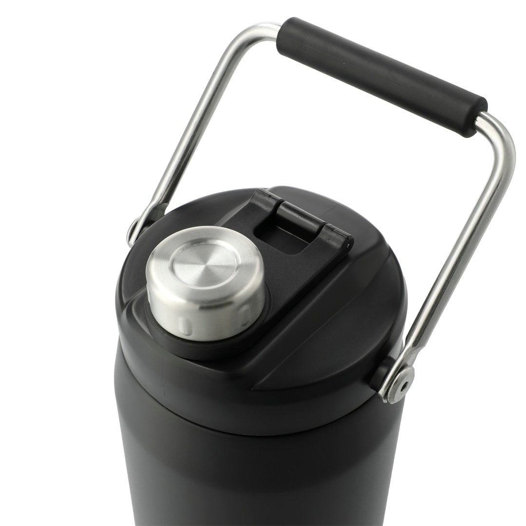 Front View of Black Vasco Copper Vacuum Insulated Water Jug 64oz