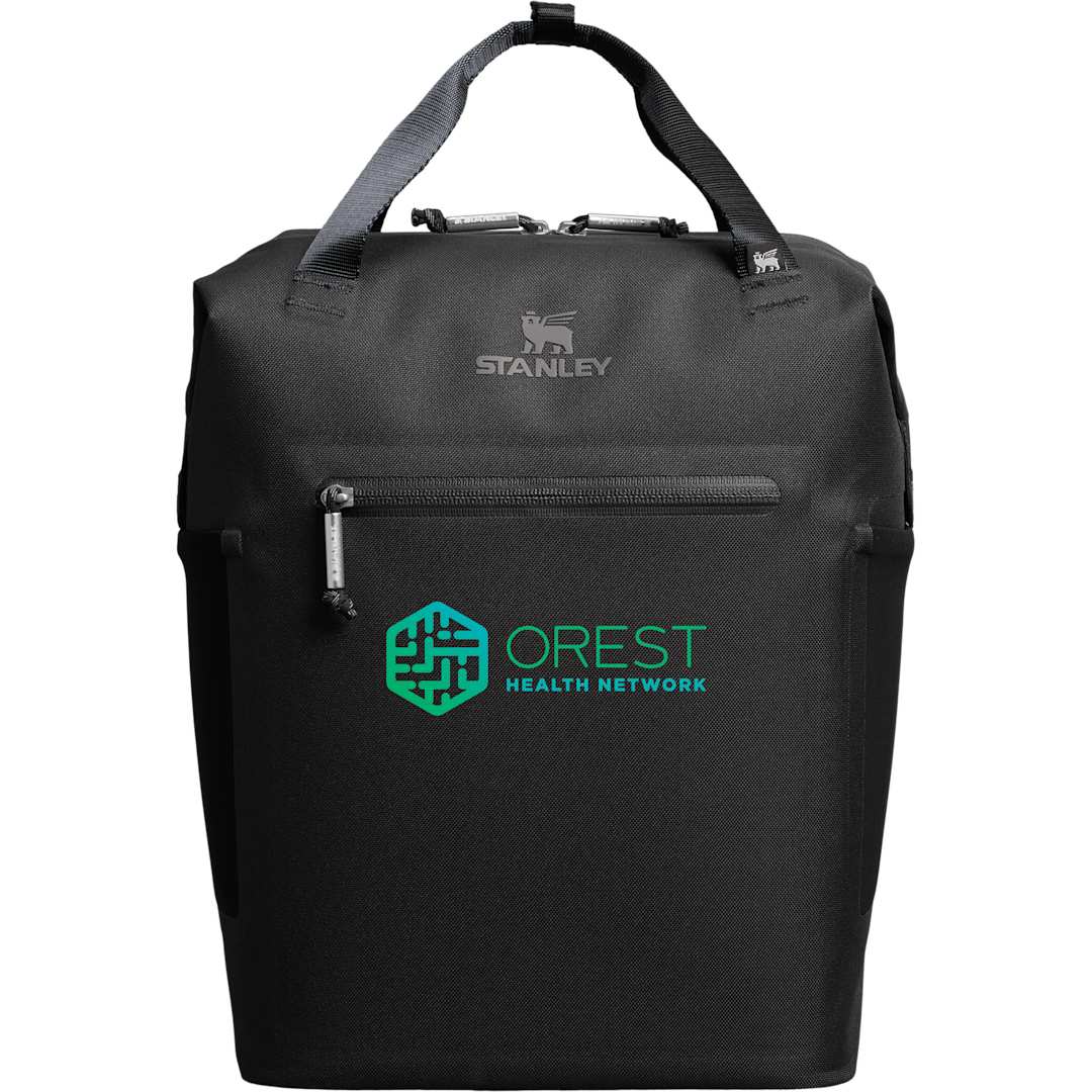 Front View of Black Stanley Madeline Mini 20 Can Cooler Backpack