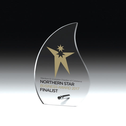 Flame Award (5 5/8" x 8" x 1/2") - Laser Engraved