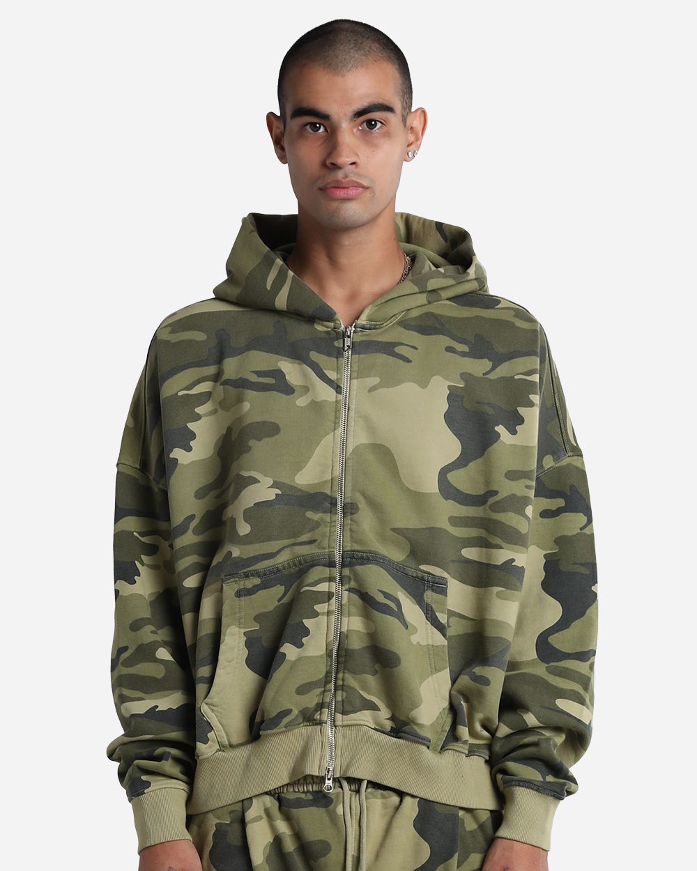 Unisex Garment-Dyed Cropped Full-Zip Hooded Sweatshirt - SHGCZ