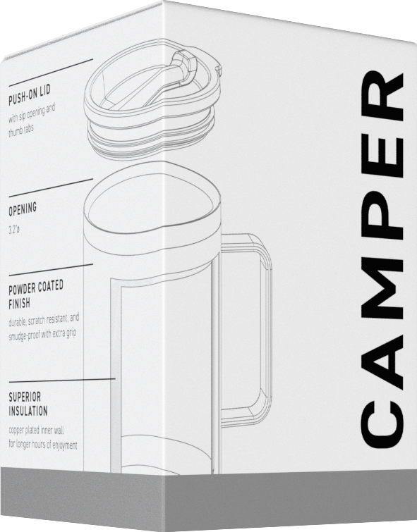 matte black 16.9 oz camper - powder