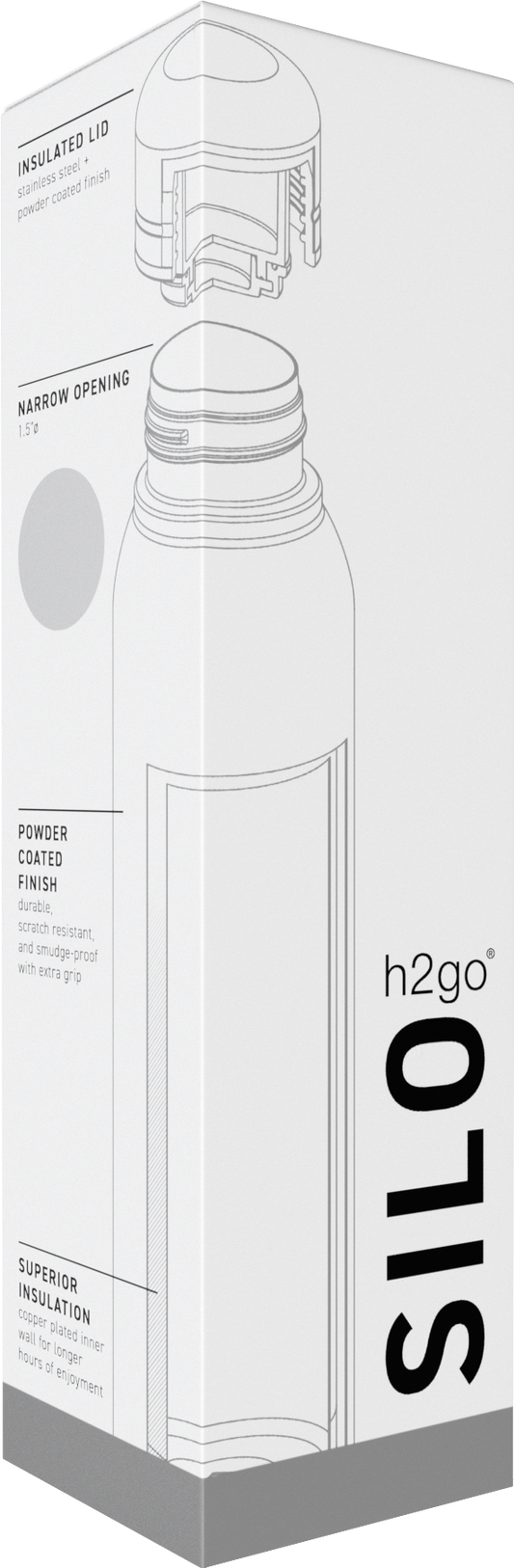 matte black 16.9 oz h2go silo - powder