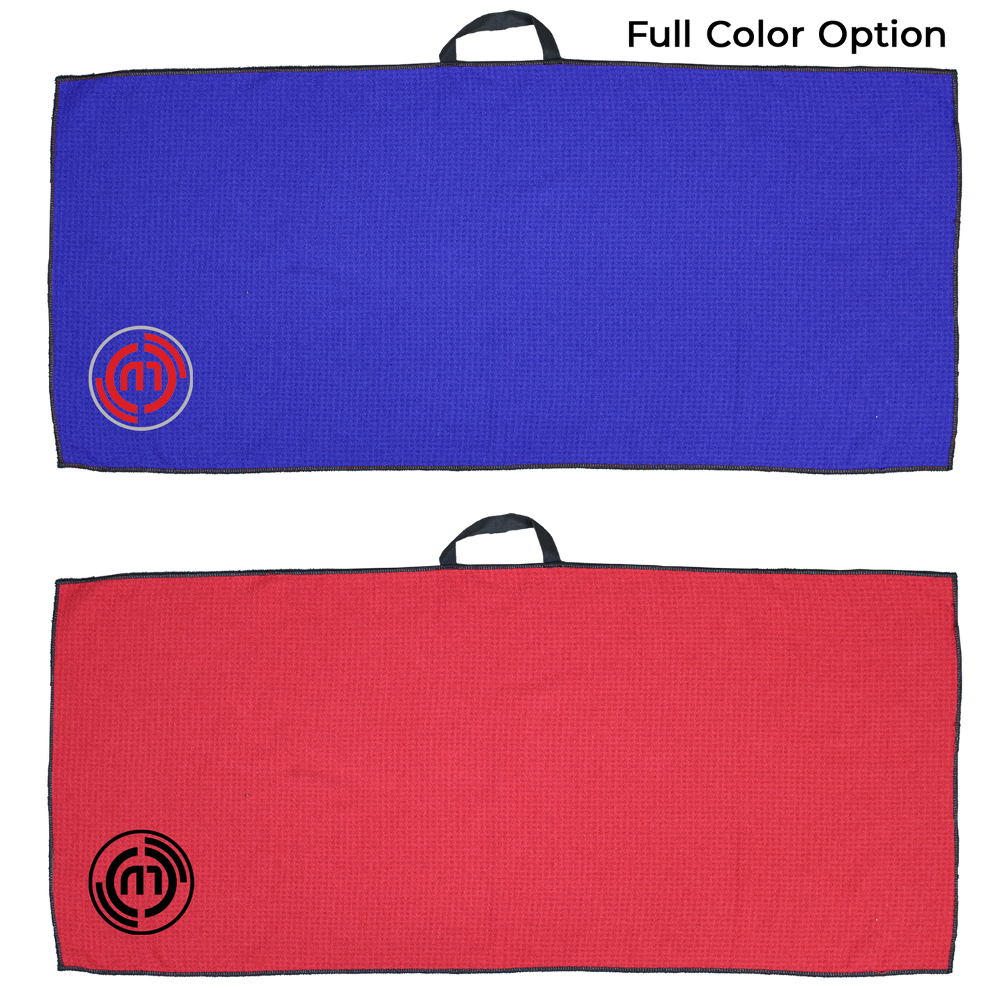 Red 17" X 40" RPET Waffle Caddy Golf Towel