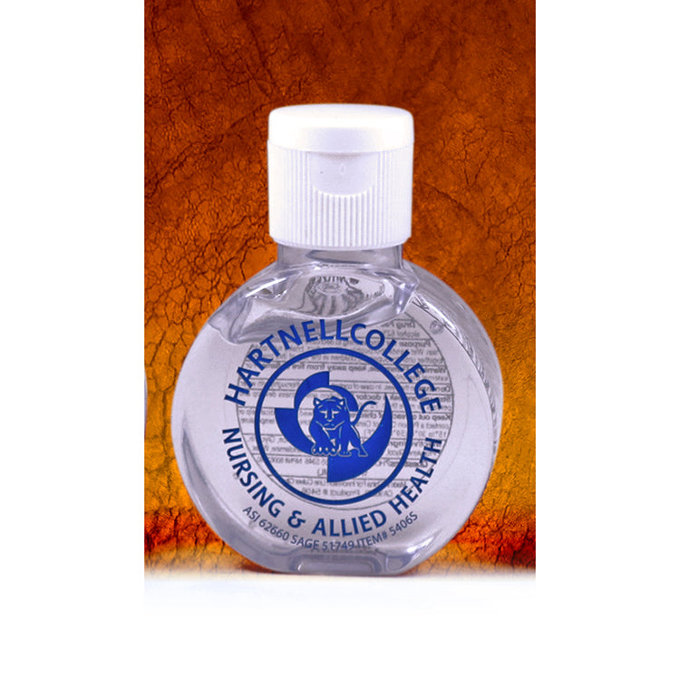 1 oz Compact Hand Sanitizer Antibacterial Gel in Round Flip-Top Squeeze Bottle