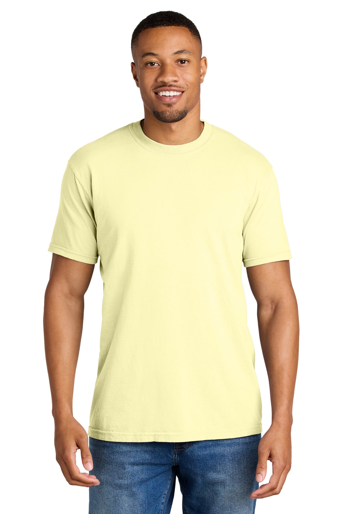 Front View of Banana COMFORT COLORS Heavyweight Ring Spun Tee. 1717 - S