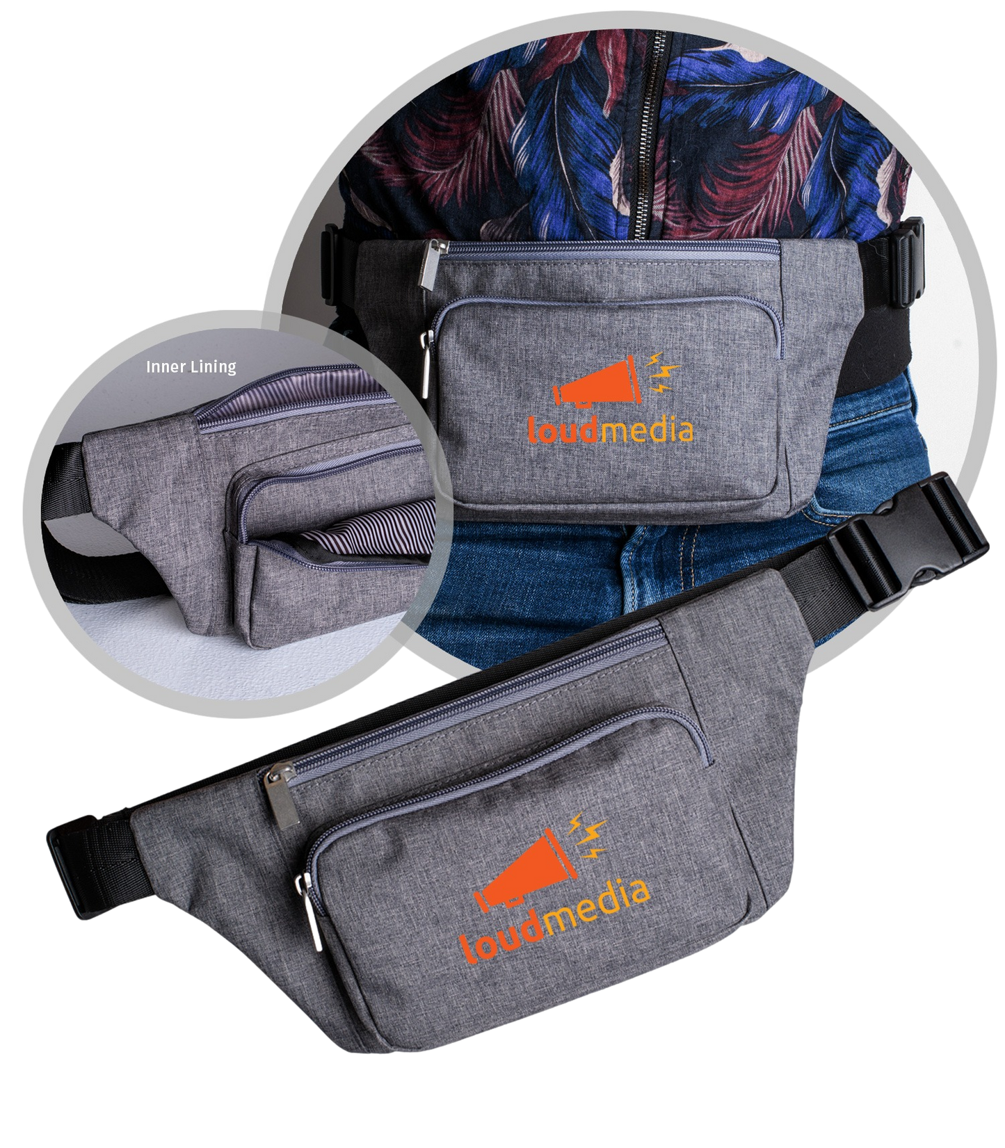 Gray The Hipster Waist Bag