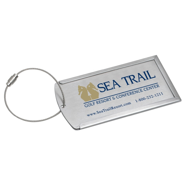 "Prestige" Brushed Metal Luggage Bag Tag