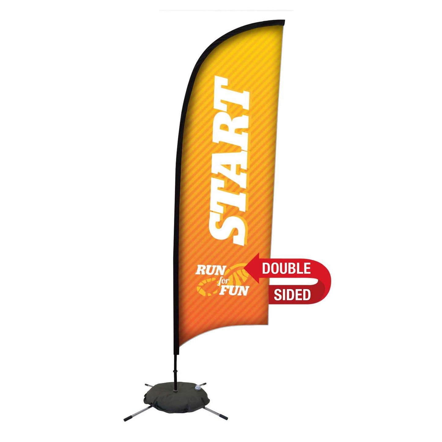 9' Premium Razor Sail Sign Kit (Double-Sided with Scissor Base)