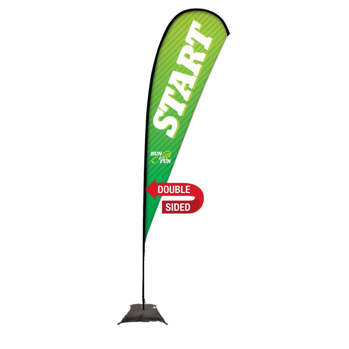 15' Premium Teardrop Sail Sign Kit (Double-Sided with Scissor Base)