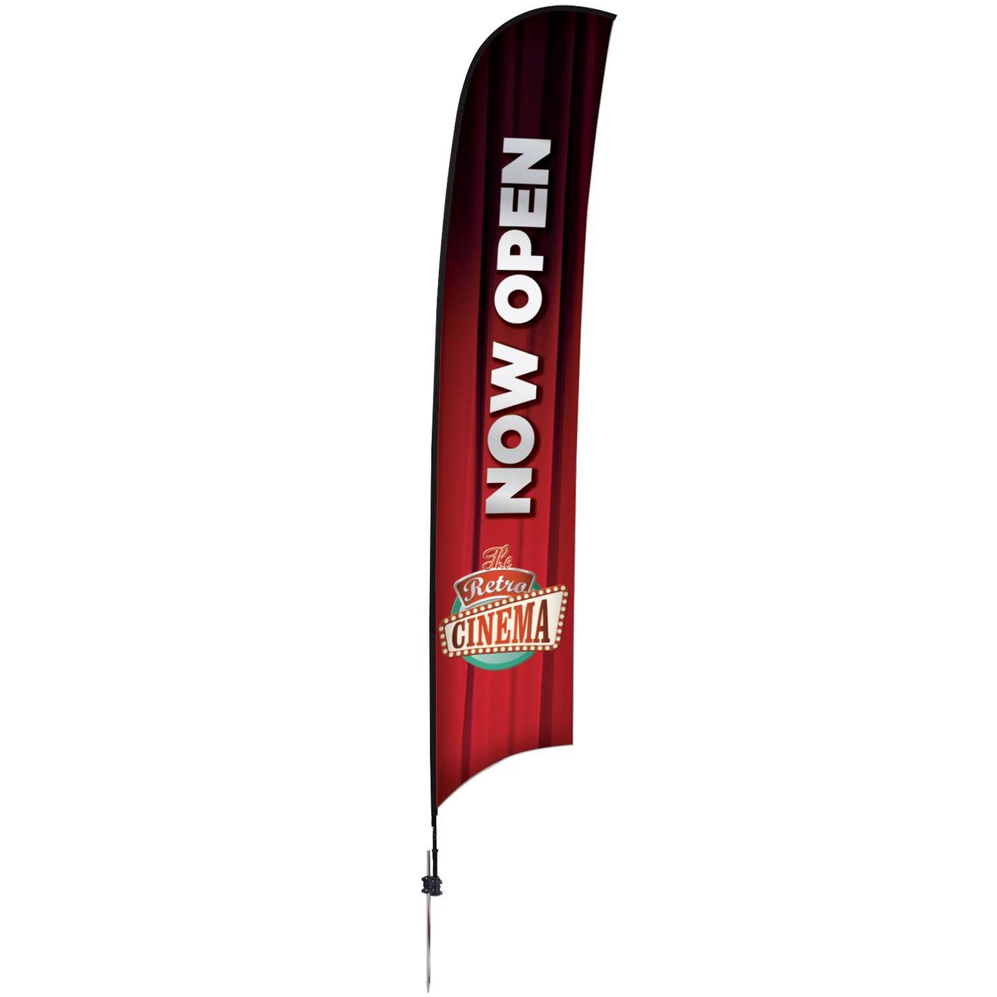 24-Hour Quick Ship 17' Premium Razor Sail Sign Kit (Single-Sided with Ground Spike)