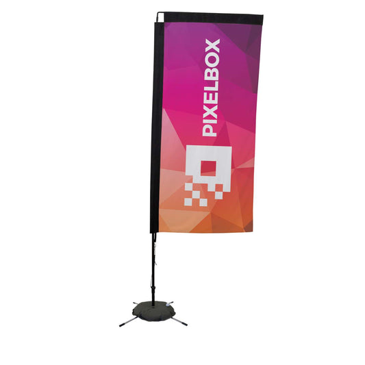 48-Hour Quick Ship 7' Premium Rectangle Sail Sign Kit (Single-Sided with Scissor Base)