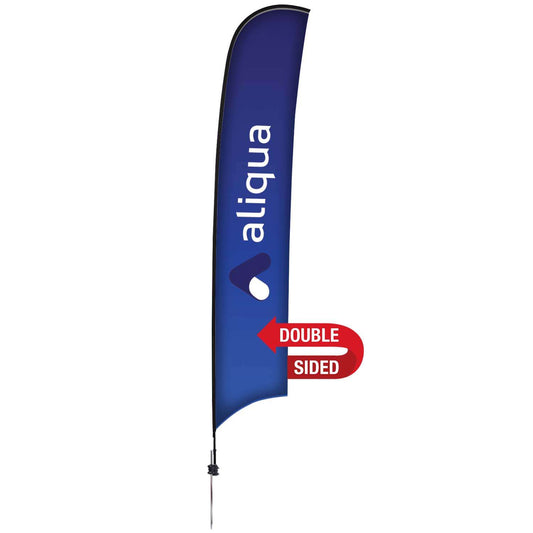 48-Hour Quick Ship 17' Premium Razor Sail Sign Kit (Double-Sided with Ground Spike & Ground Anchor)