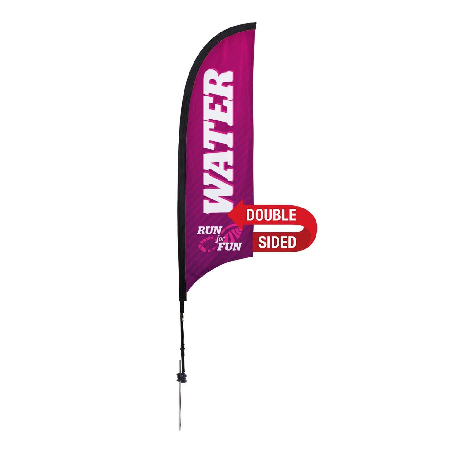 7' Premium Razor Sail Sign Kit (Double-Sided with Ground Spike)