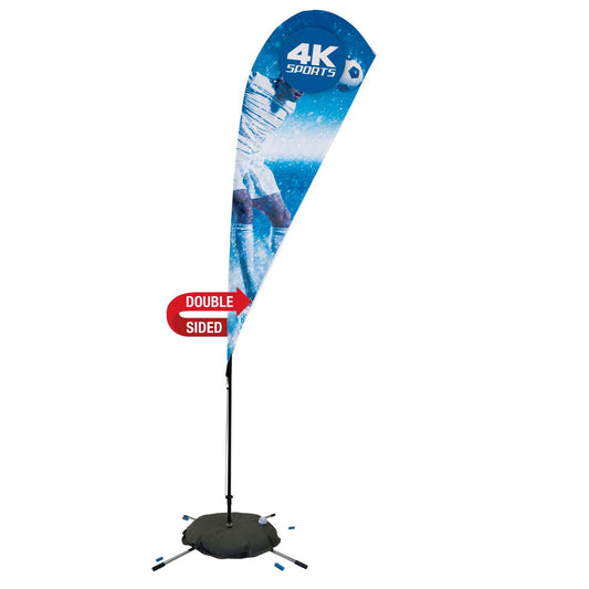 8' Streamline Teardrop Sail Sign Flag Kit (Double-Sided with Scissor Base)