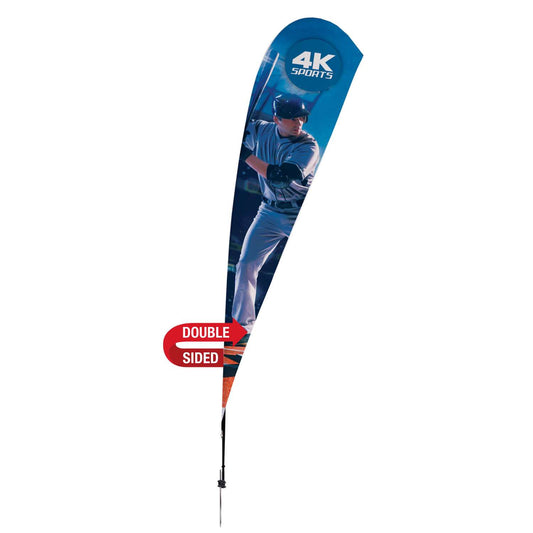 15' Streamline Teardrop Sail Sign Kit (Double-Sided with Ground Spike & Ground Anchor)