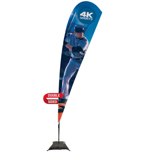 15' Streamline Teardrop Sail Sign Kit (Double-Sided with Scissor Base)